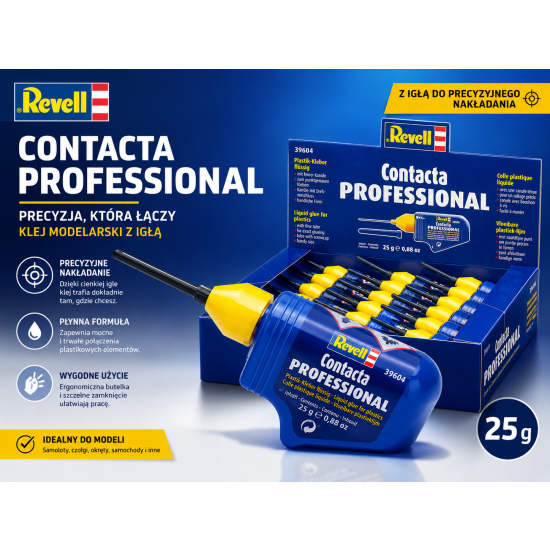 Revell 39604 , Klej Contacta Professional - Duży klej modelarski z igłą (25g)